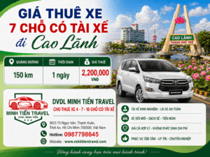 Giá thuê xe 7 chỗ có tài xế đi Cao Lãnh DVDL Minh Tiến Travel