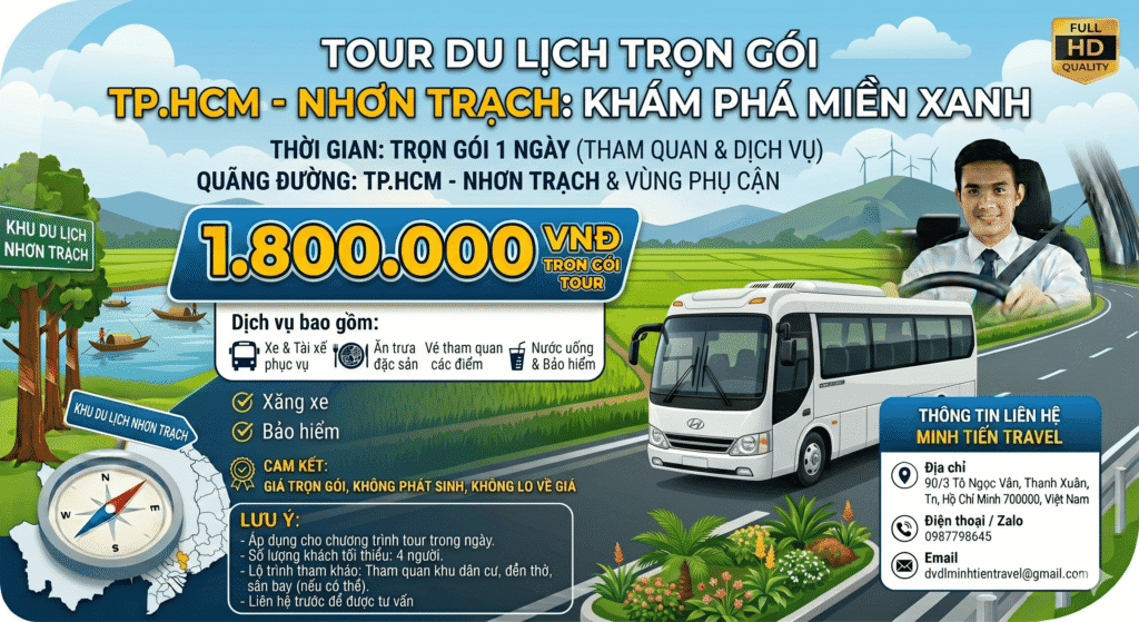 Tuor du lịch trọn gói tphcm đi nhơn trạch