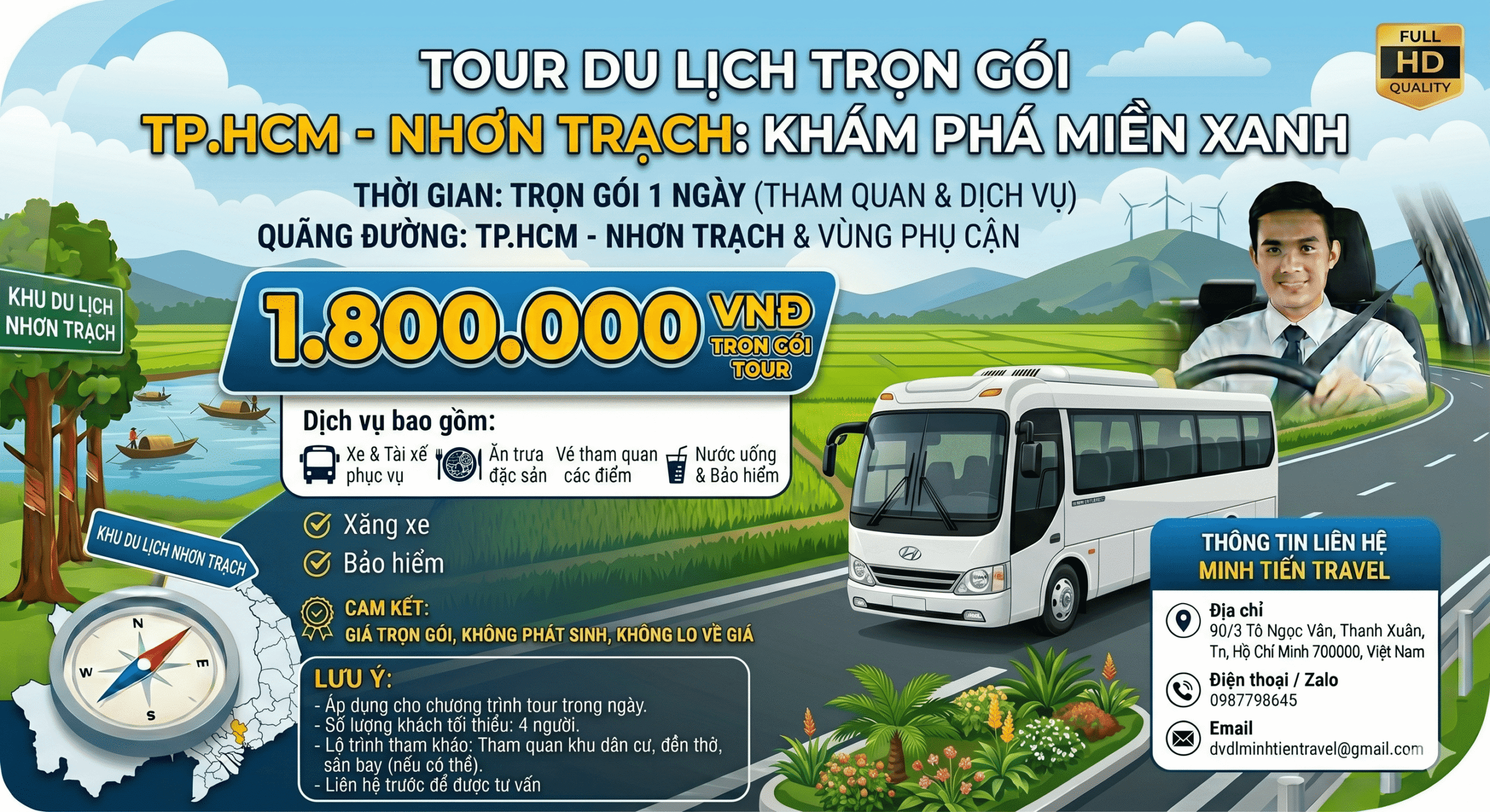 Tuor du lịch trọn gói tphcm đi nhơn trạch