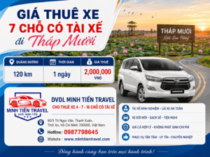 Giá thuê xe 7 chỗ có tài xế đi Đồng Tháp Mươi DVDL Minh Tiến Travel