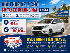 Giá thuê xe 7 chỗ có tài xế đi Long Hải DVDL Minh Tiến Travel